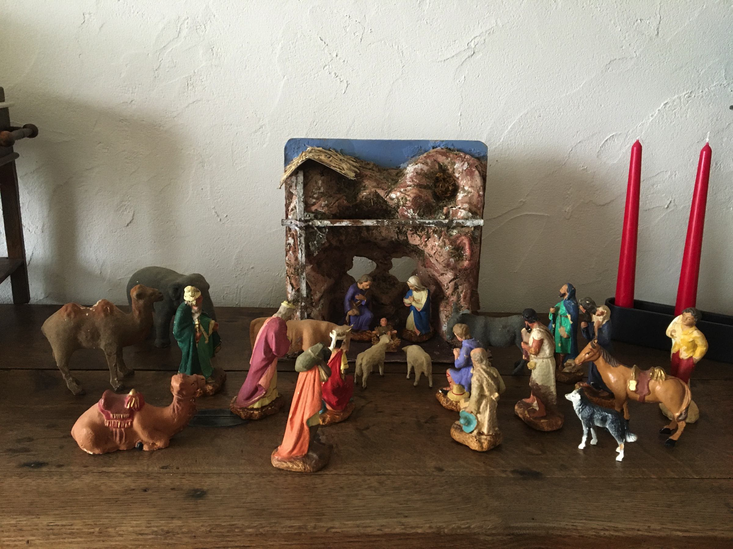 DEVINEAU SANTON CRECHE Crèche Garnie hauteur 20cm Taille 2 C santons taille 1 | eBay