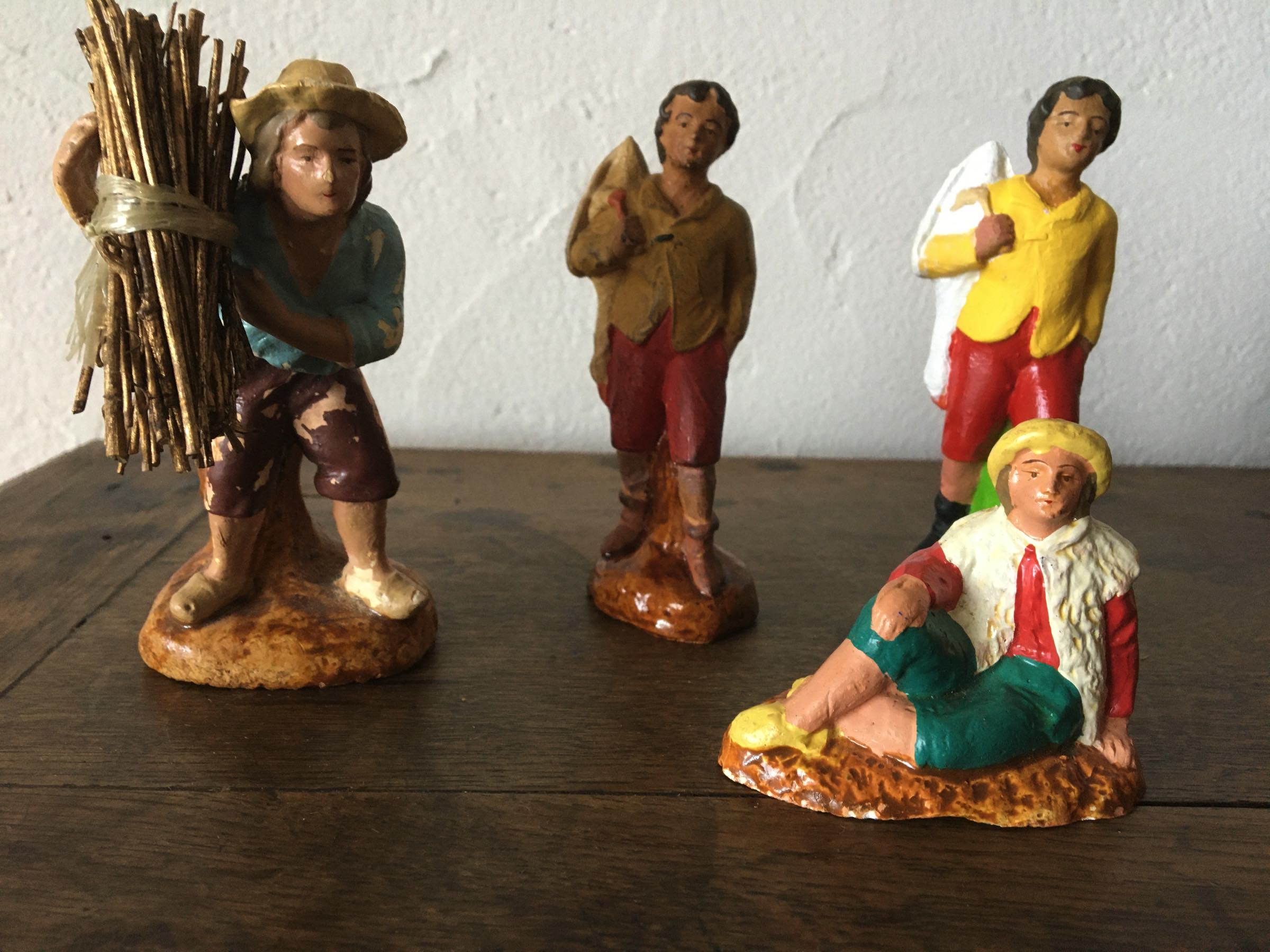 SANTON ancien BERGER AVEC MOUTON POUR CRECHE DE NOEL